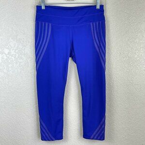 Athleta Leggings Women's Sz M Gel Sonar Capri Side Panel Athletic Royal Blue